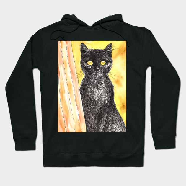 Black cat Hoodie by katerinamk